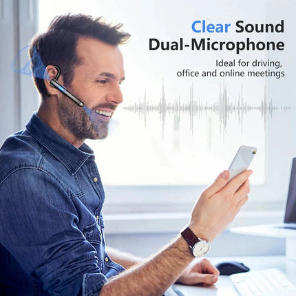 Wireless Bluetooth 5.1 Headset with Dual Mic Noise Cancellation | Long Battery Life Earpiece for Clear Calls 7