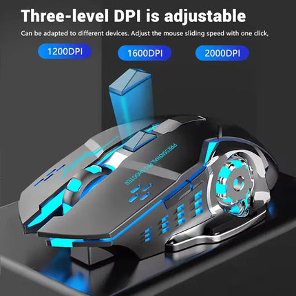 Wireless Gaming Mouse with 2000 DPI Sensor | Bluetooth Silent Operation for Precise Control 6