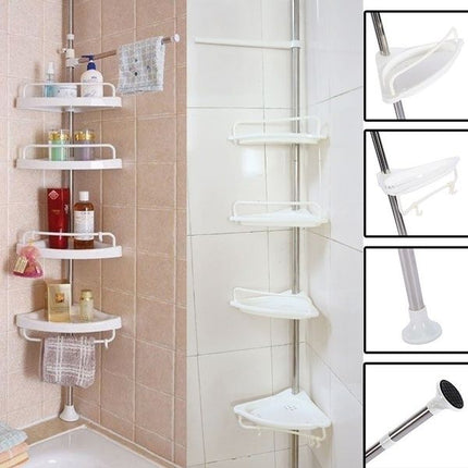 Telescopic Bathroom Storage Rack with Adjustable Shelves | Space-Saving Organizer for Clutter-Free Bathrooms