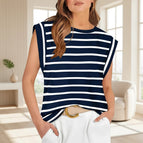 Navy Cyan Stripe / S