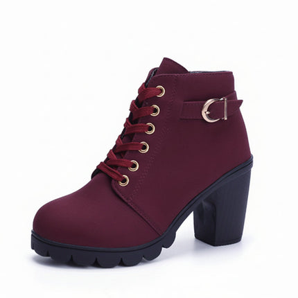 Women's Ankle Boots with Block Heel & Lace-Up Design | Versatile Casual Footwear for Everyday Style