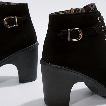 Women's Ankle Boots with Block Heel & Lace-Up Design | Versatile Casual Footwear for Everyday Style