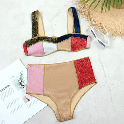 High-Waisted Women's Bikini Set with Matching Top | Flattering Swimwear for Beach Days and Poolside Fun