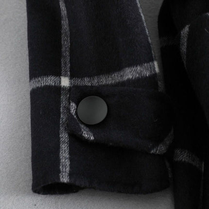 Plaid Long Women's Coat with Button Closure | Stylish Winter Outerwear for Easy Layering