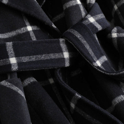 Plaid Long Women's Coat with Button Closure | Stylish Winter Outerwear for Easy Layering