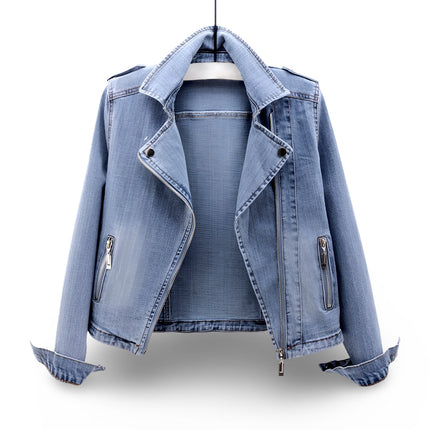 Cropped Moto Jacket for Women with Zip Closure | Stylish Layering for Casual Outfits and Seasonal Transition