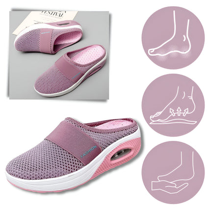Slip-On Walking Shoes for Women with Cushion Sole | Comfortable Mesh Upper for Everyday Wear