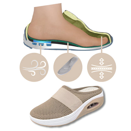 Slip-On Walking Shoes for Women with Cushion Sole | Comfortable Mesh Upper for Everyday Wear