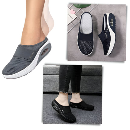 Slip-On Walking Shoes for Women with Cushion Sole | Comfortable Mesh Upper for Everyday Wear
