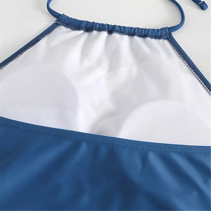 Women's Tankini Swimsuit with Halter Neckline | Beach-Ready Swimwear for Pool and Vacation Fun