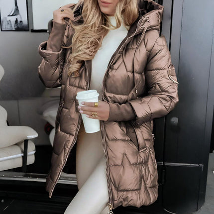 Hooded Padded Winter Coat for Women | Quilted Jacket for Cold Weather and Daily Outings