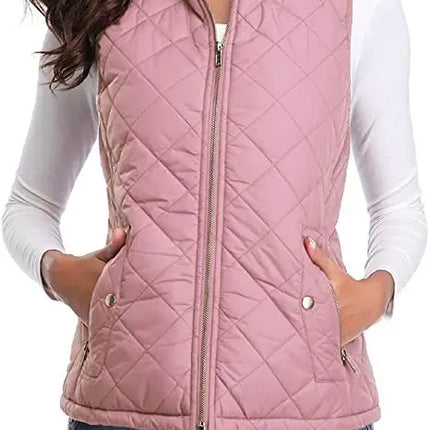 Women’s Quilted Cotton Vest with Stand Collar | Lightweight Warmth for Layering 19