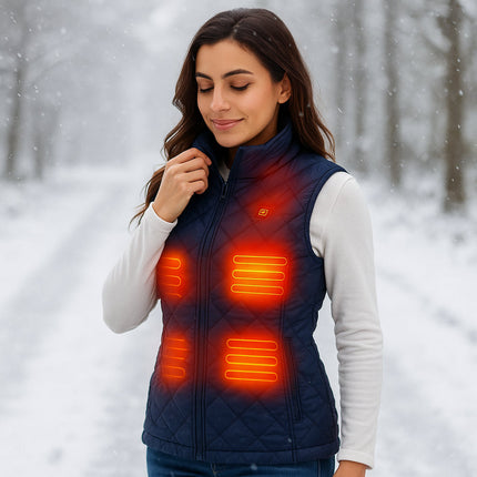 Women's Heated Vest with 9 Heating Zones | Slim Fit Electric Gilet for Outdoor Warmth