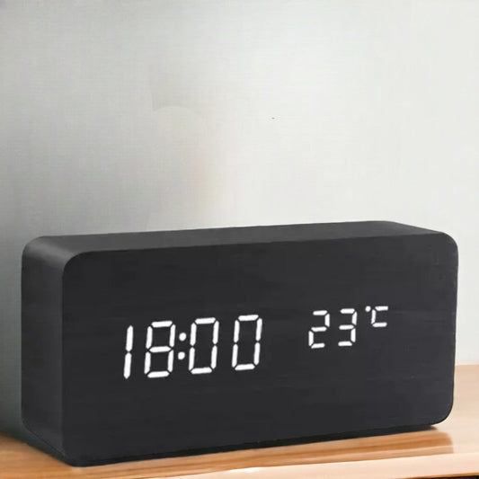 WoodWatch | Digital Alarm Clock with Voice Control & Temperature Display | Modern Design for Stylish Bedrooms 0