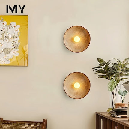 Handcrafted Wood Wall Sconce with LED Illumination | Modern Rustic Lighting for Ambient Home Decor