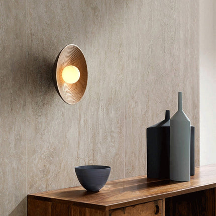 Handcrafted Wood Wall Sconce with LED Illumination | Modern Rustic Lighting for Ambient Home Decor