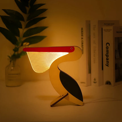 Wooden Animal Table Lamp with Gentle LED Glow | Cute Kids Room Decor for Bedtime Relaxation