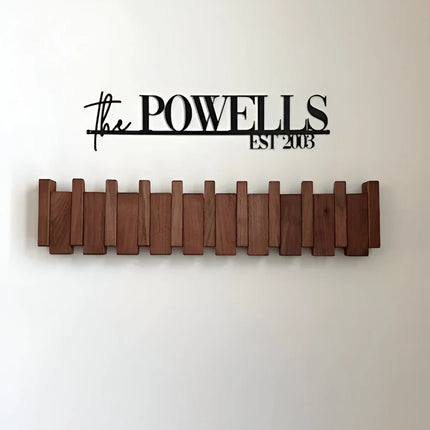 Wooden Piano Coat Rack with 6 Hooks | Stylish Wall Organizer for Coats and Hats in Compact Spaces