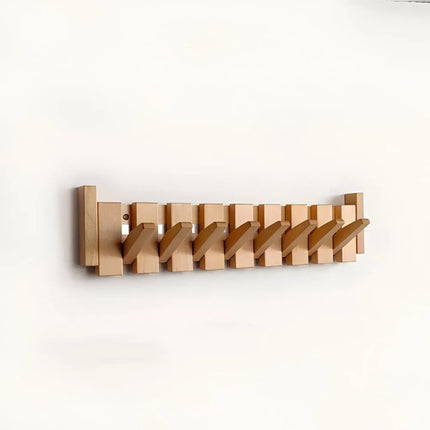 Wooden Piano Coat Rack with 6 Hooks | Stylish Wall Organizer for Coats and Hats in Compact Spaces