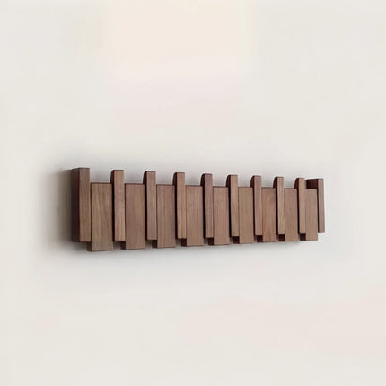 Wooden Piano Coat Rack with 6 Hooks | Stylish Wall Organizer for Coats and Hats in Compact Spaces
