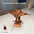 Wooden Manta Ray Automaton with Hand-Cranked Motion | Kinetic Desk Sculpture for Stress Relief 0