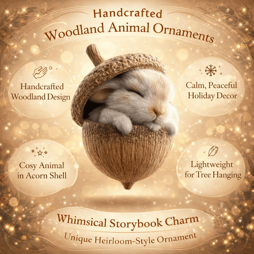 Woodland Charm | Handcrafted Christmas Tree Ornaments with Acorn Design | Rustic Holiday Decor for Cozy Celebrations 3