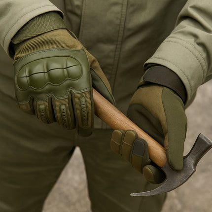 Tactical Grip Work Gloves with Reinforced Knuckles | Durable Outdoor Gloves for Tool Handling and Riding Activities