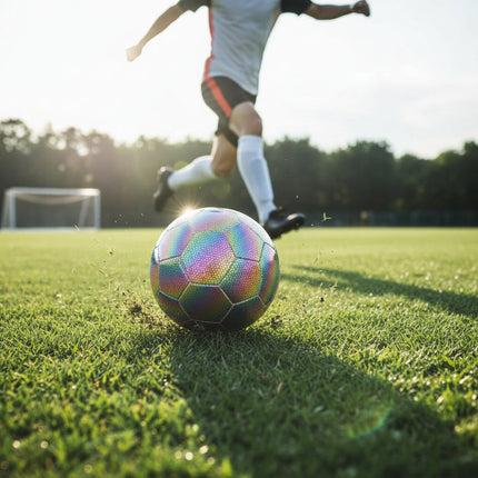 Reflective Size 5 Soccer Ball for Training with High-Visibility Surface | Durable Design for Low-Light Play
