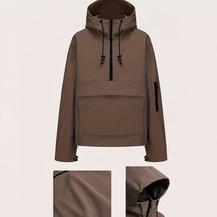 Hooded Casual Jacket with Half-Zip Design | Lightweight All-Season Outerwear for Everyday Comfort