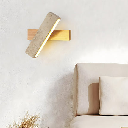 Travertine Wall Light with Integrated LED | Modern Minimalist Design for Cozy Ambient Lighting