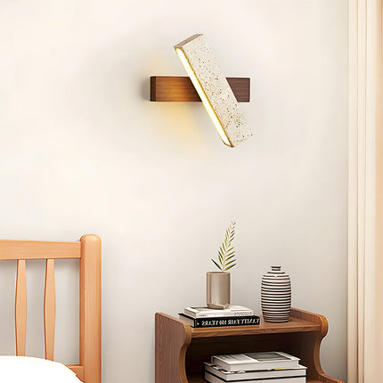 Travertine Wall Light with Integrated LED | Modern Minimalist Design for Cozy Ambient Lighting