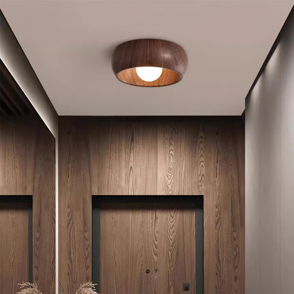 Minimalist Wooden Ceiling Lamp with Soft Ambient LED Light | Elegant Illumination for Modern Interiors