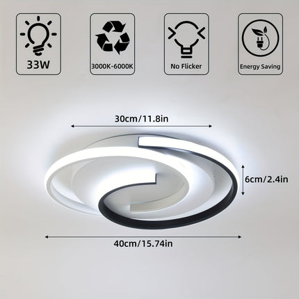 Spiral LED Ceiling Light with Adjustable Colour Temperature | Modern Minimalist Fixture for Elegant Home Ambiance