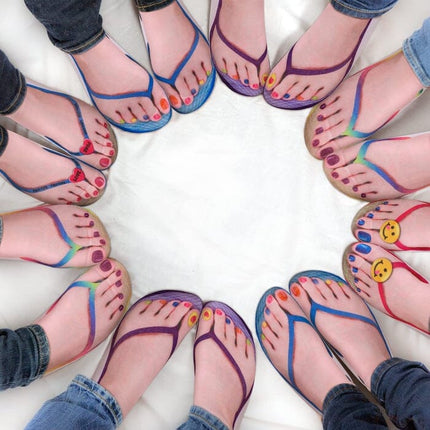 Comfortable Ankle Socks, Funny Socks with Painted Toenail and Flip Flop Print