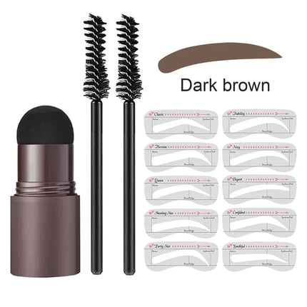 Eyebrow Stamp and Stencil Kit for Symmetrical Brow Shaping at Home, Multiple Stencil Shapes and 3 Shade Options