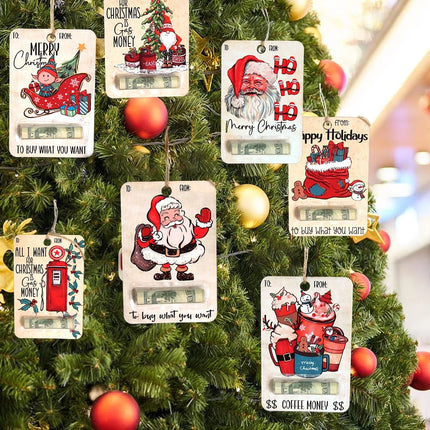 Christmas Ornaments Money Holder, Handmade Wooden Christmas Tree Ornament for Cash Gifts – image 11