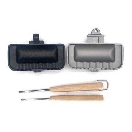 Non-Stick Sandwich Pan with Even Heat Grill Press and Corrugated Crimp Edge, Kitchen and Campfire Toastie Maker