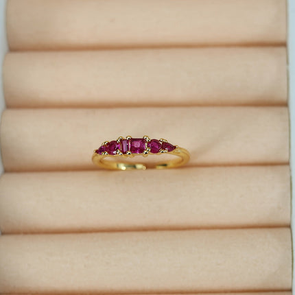 Gold Ring Set with Rhinestone Accents for Stackable Boho Style | Trendy Everyday Jewelry for Layered Looks