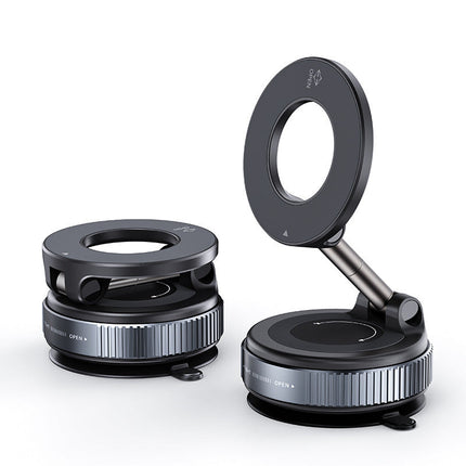 Magnetic Car Phone Holder for Navigation, Twist-Lock Vacuum Suction Base with 360 Degree Rotating Dashboard Mount