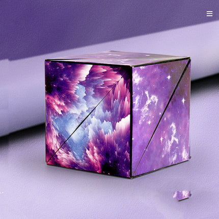 Magnetic Puzzle Cube Fidget Toy, Over 70 Shapes, Links to Other Cubes with Internal Magnets, for Kids and Adults