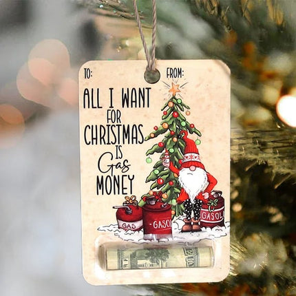Christmas Ornaments Money Holder, Handmade Wooden Christmas Tree Ornament for Cash Gifts