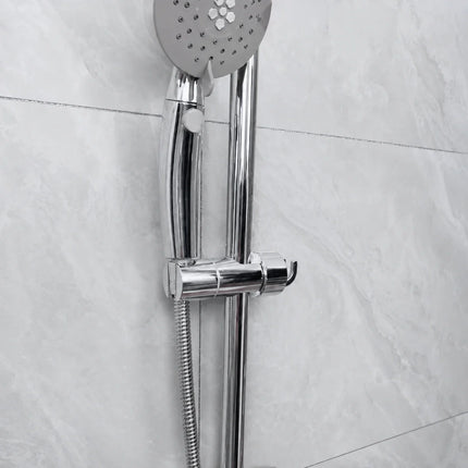 Shower Head Holder for Slide Rail with 360 Degree Rotation and Loofah Hook, Height Adjustable Handheld Shower Mount