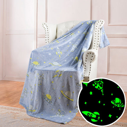 Glow in the Dark Blanket, Double Sided Plush Velvet and Wool Throw, 12 Color Options for Kids and Adults
