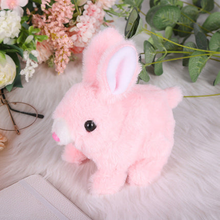 Jumping Plush Bunny Toy for Kids, Soft Interactive Walking Rabbit with Squeaky Sounds and Wagging Tail, 3 Colors