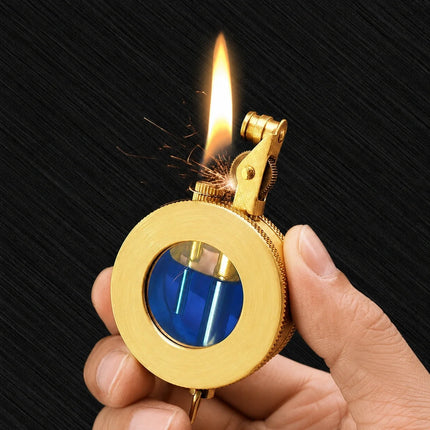 Retro Transparent Kerosene Lighter with Adjustable Flame | Unique Gift for Collectors