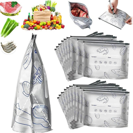 Reusable Food Storage Bags, Odor Proof Zip Lock Bags