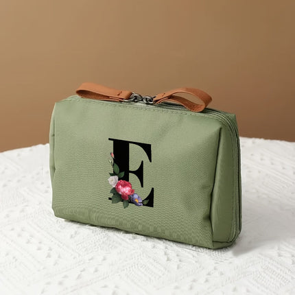 Elegant Makeup Bag Travel Organizer with Letter Design | Chic Cosmetic Case for Beauty Essentials