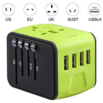 Universal Travel Adapter with USB C, EU Plug Adapter, Type G Plug Adapter for UK, Travel Essentials for 170 Countries
