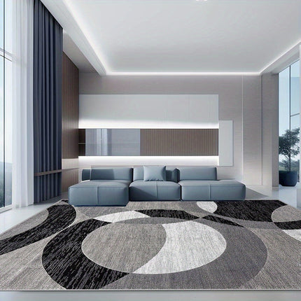 Geometric Velvet Rug with Non-Slip Backing | Plush Modern Design for Living Room and Bedroom