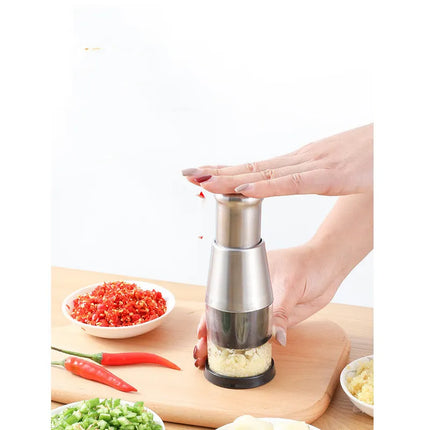 Vegetable Chopper with Collection Container, Manual Onion and Garlic Dicer for Fast Kitchen Prep